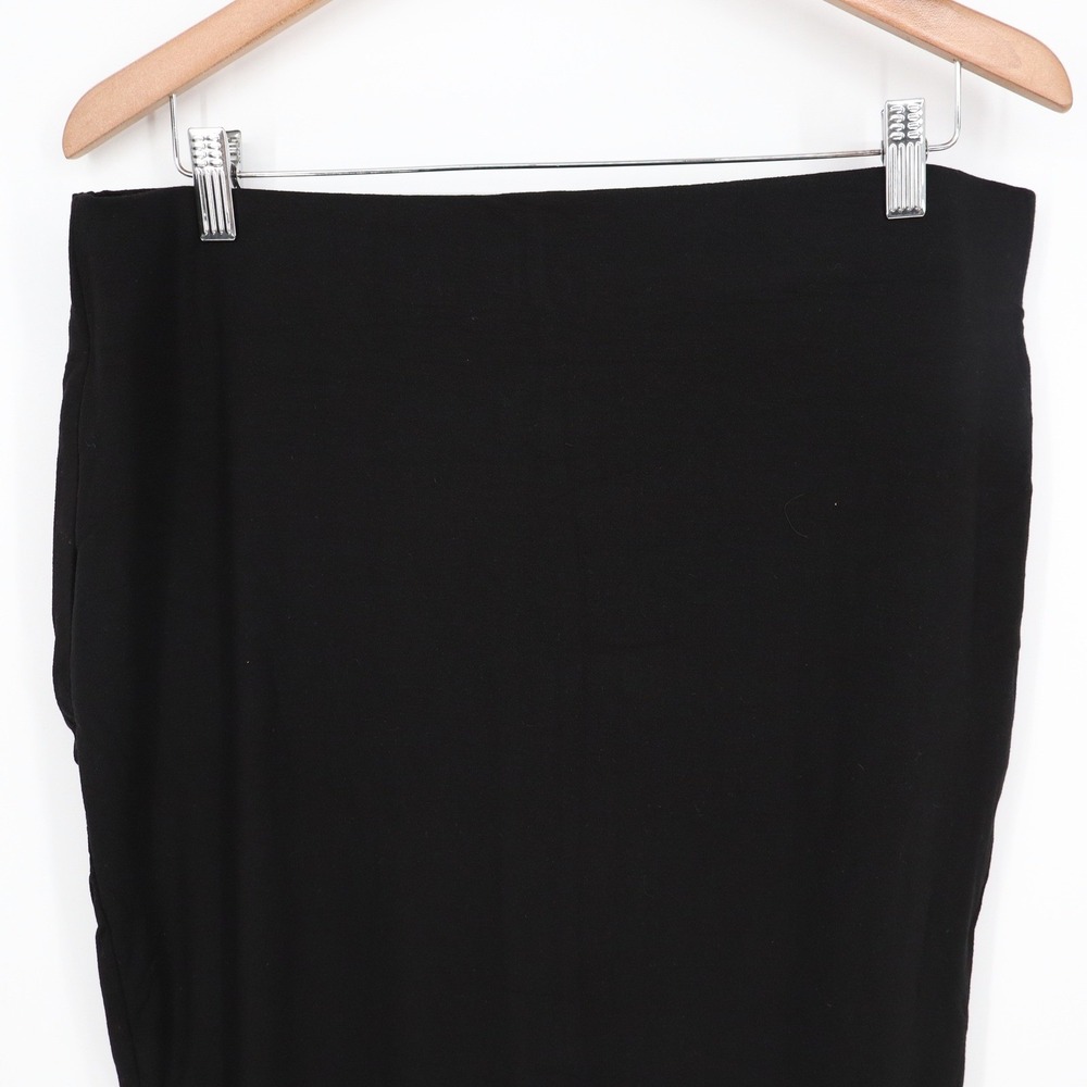 Naked Wardrobe Black Midi Pencil Skirt Plus Size 2X Viscose Stretch - Picture 3 of 8